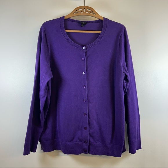 Talbots Women’s 2X Purple Cardigan Sweater - Picture 2 of 7